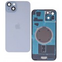 Задняя панель корпуса для Apple iPhone 15 Plus, голубой, со стеклом камеры, High Quality