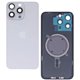 Задня панель корпуса для Apple iPhone 15 Pro Max, білий, із склом камери, High Quality