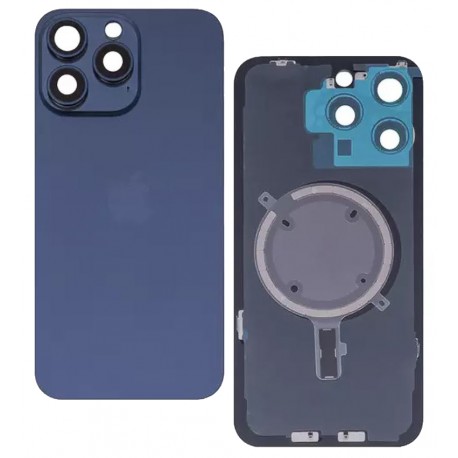 Задняя панель корпуса для Apple iPhone 15 Pro Max, синий, со стеклом камеры, High Quality