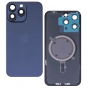 Задняя панель корпуса для Apple iPhone 15 Pro Max, синий, со стеклом камеры, High Quality