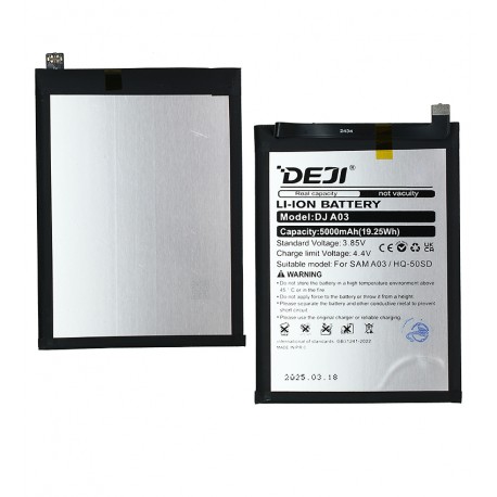 Акумулятор Deji HQ-50S для Samsung A025F/DS Galaxy A02s, A037F Galaxy A03s, M025 Galaxy M02s, Li-ion, 3,85 B, 5000 мАг