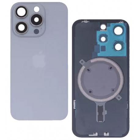 Задня панель корпуса для Apple iPhone 15 Pro, білий, із склом камери, High Quality