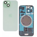 Задняя панель корпуса для Apple iPhone 15, зеленый, со стеклом камеры, High Quality