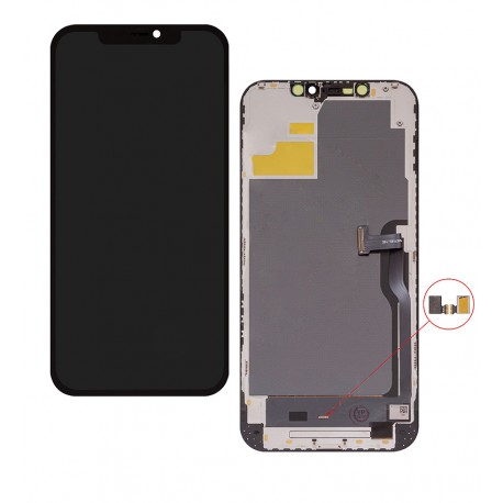 Дисплей для Apple iPhone 12 Pro Max, черный, с рамкой, High Copy, без микросхемы, с пластиками камеры и датчика приближения, (OLED), DD-OLED Дисплей для Apple iPhone 12 Pro Max, черный, с рамкой, High Copy, без микросхемы, с пластиками камеры и датчика приближения, (OLED), DD-OLED