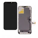 Дисплей для Apple iPhone 12 Pro Max, черный, с рамкой, High Copy, без микросхемы, с пластиками камеры и датчика приближения, (OLED), DD-OLED