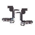 Шлейф для Apple iPhone 15 Pro, коннектора зарядки, синий, с микрофоном, High quality