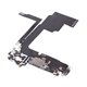 Шлейф для Apple iPhone 15 Pro, коннектора зарядки, серый, с микрофоном, High quality, Natural Titanium