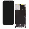 Дисплей для Apple iPhone 12 Pro Max, чорний, з рамкою, High Quality, (AMOLED), GX OEM soft