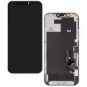 Дисплей для Apple iPhone 12, iPhone 12 Pro, чорний, з рамкою, (AMOLED), GX OEM soft