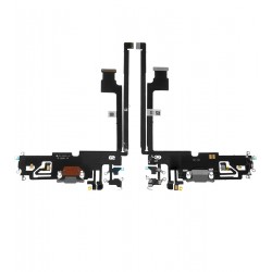 Шлейф для Apple iPhone 12 Pro Max, конектора зарядки, білий, з мікрофоном, High quality