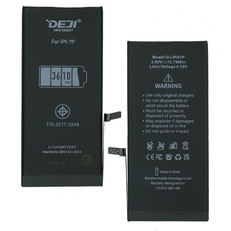 Акумулятор Deji для Apple iPhone 7 Plus, Li-ion, 3,82 B, 3610 мАг, збільшена ємність, Original IC Акумулятор Deji для Apple iPhone 7 Plus, Li-ion, 3,82 B, 3610 мАг, збільшена ємність, Original IC