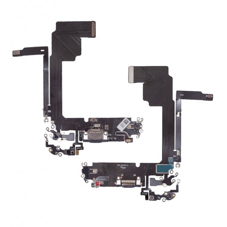 Шлейф для Apple iPhone 15 Pro Max, коннектора зарядки, синий, с микрофоном, High quality