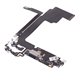 Шлейф для Apple iPhone 15 Pro Max, коннектора зарядки, синий, с микрофоном, High quality