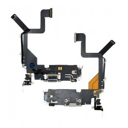 Шлейф для iPhone 14 Pro, коннектора зарядки, серый, с микрофоном, с компонентами, Original (PRC), silver Шлейф для iPhone 14 Pro, коннектора зарядки, серый, с микрофоном, с компонентами, Original (PRC), silver