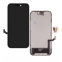 Дисплей для Apple iPhone 15, черный, с рамкой, High quality, (OLED), OEM hard