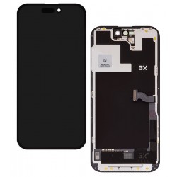 Дисплей для Apple iPhone 14 Pro, чорний, з рамкою, High quality, (OLED), OEM hard