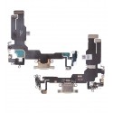 Шлейф для Apple iPhone 15, коннектора зарядки, желтый, с микрофоном, High quality