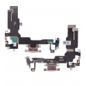 Шлейф для Apple iPhone 15, коннектора зарядки, розовый, с микрофоном, High quality