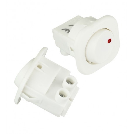 Мини выключатель клавишный MRS-101-7c, ON-OFF, 2pin, 6A, 220V, белый