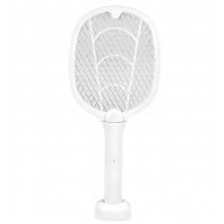Мухобойка-ракетка 3 in1 500 mAh ловушка от насекомых (с вбуд. акум.) (белый)