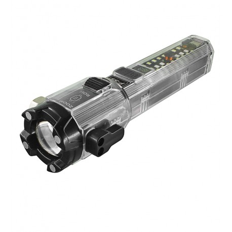 Фонарик F-35 10 in1 Emergency Safety Flashlight /Red and Blue lights/ Roll Zoom / индикатор заряда, (Черный)