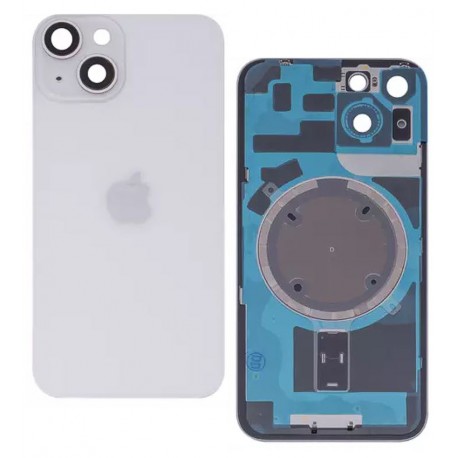 Задня панель корпуса для Apple iPhone 14, білий, із склом камери, Starlight, small hole Задня панель корпуса для Apple iPhone 14, білий, із склом камери, Starlight, small hole