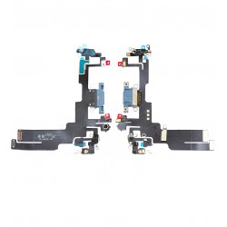 Шлейф для Apple iPhone 14, коннектора зарядки, синий, с микрофоном, High quality