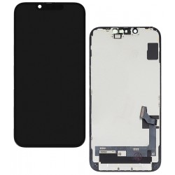 Дисплей для iPhone 14, черный, с рамкой, High quality, (OLED)