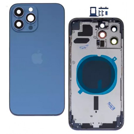 Корпус для iPhone 13 Pro Max, синій, з тримачем SIM-карти, з боковими кнопками, sierra blue