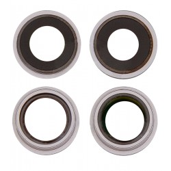 Стекло камеры для Apple iPhone 13 mini, белый, с рамкой, комплект 2 шт.