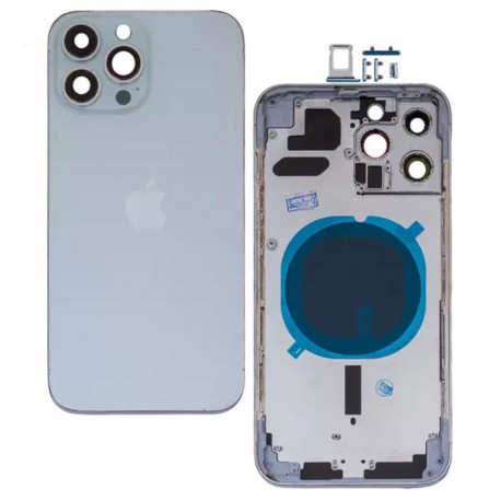 Корпус для iPhone 13 Pro Max, сріблястий, з тримачем SIM-карти, з боковими кнопками, High Copy, silver