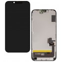 Дисплей для Apple iPhone 14, черный, с рамкой, High quality, (OLED), OEM soft