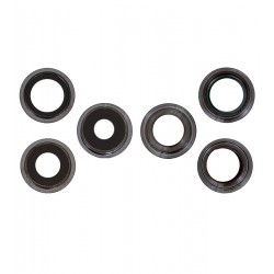 Стекло камеры для iPhone 13 Pro Max, серый, с рамкой, комплект 3 шт.