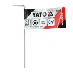 Ключ шестигранний YATO, L-подібний, M 2 мм, Cr-V, 16 x 83 мм Ключ шестигранний YATO, L-подібний, M 2 мм, Cr-V, 16 x 83 мм