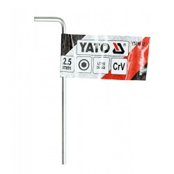 Ключ шестигранний YATO, L-подібний, M 2,5 мм, Cr-V, 18 x 90 мм Ключ шестигранний YATO, L-подібний, M 2,5 мм, Cr-V, 18 x 90 мм