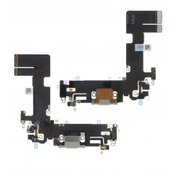 Шлейф для Apple iPhone 13 коннектора зарядки, белый, с компонентами, с микрофоном, Original (PRC), Lightning для Apple