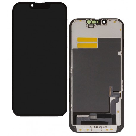 Дисплей для Apple iPhone 13, чорний, з рамкою, High Quality, без мікросхеми, (OLED), YK OEM Hard