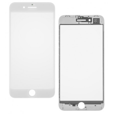 Стекло дисплея для iPhone 8 Plus, с рамкой, белое Стекло дисплея для iPhone 8 Plus, с рамкой, белое