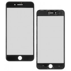 Стекло дисплея для iPhone 8 Plus, с рамкой, черное Стекло дисплея для iPhone 8 Plus, с рамкой, черное