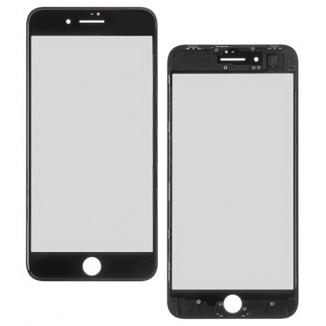 Стекло дисплея для iPhone 8 Plus, с рамкой, черное Стекло дисплея для iPhone 8 Plus, с рамкой, черное