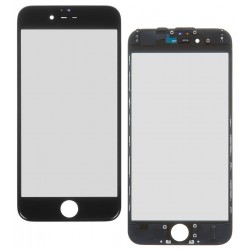 Скло дисплея iPhone 6, з сіточкою, з рамкою, чорний