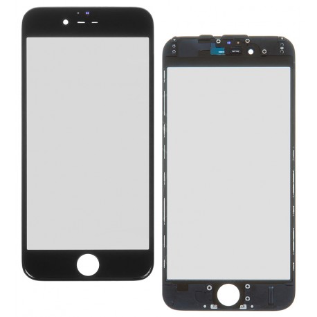 Стекло дисплея iPhone 6, с сеточкой, с рамкой, черный