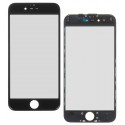 Стекло дисплея iPhone 6, с сеточкой, с рамкой, черный