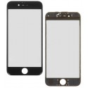 Стекло дисплея iPhone 6S, с сеточкой, с рамкой, черный