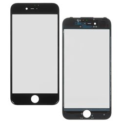 Скло дисплея iPhone 7, з сіточкою, з рамкою, чорний Скло дисплея iPhone 7, з сіточкою, з рамкою, чорний