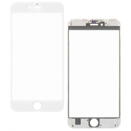 Скло корпуса для Apple iPhone 6S Plus, з рамкою, білий