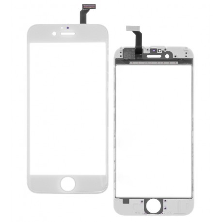 Тачскрін для Apple iPhone 6, з ОСА-плівкою, з рамкою, China quality, білий