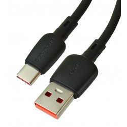 Кабель Type-C - USB, Borofone BX93, QC 100W, 1 м, 3А, силиконовый, черный