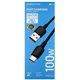 Кабель Type-C - USB, Borofone BX93, QC 100W, 1 м, 3А, силіконовий, чорний