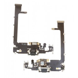 Шлейф iPhone 11 Pro Max, коннектора зарядки, коннектора навушників, зелений, з мікрофоном